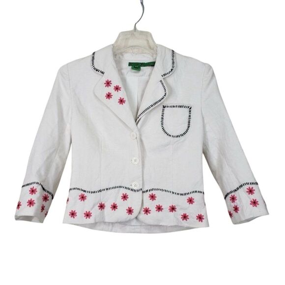 Tibi White Embroidered Linen & Cotton Dress + Jacket Set | Size 0 & XS - Picture 9 of 16